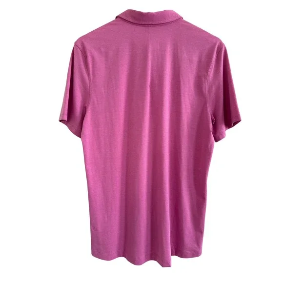Lululemon Evolution Short Sleeve Polo Oxford Shirt Pink Mens Large Golf Athletic - Picture 2 of 9